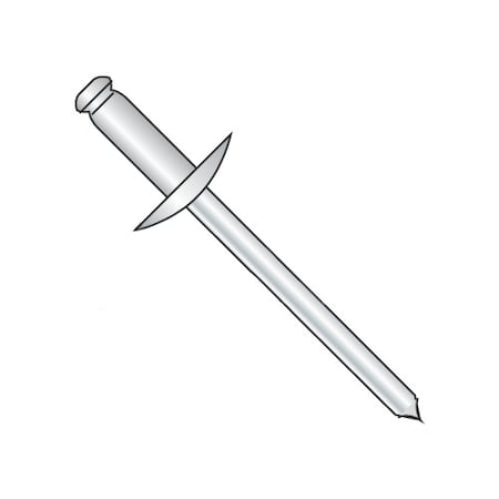 Newport Fasteners Blind Rivet, Large Flanged Head, 3/16 in Dia., 0.387 in L, Stainless Steel Body, 3000 PK 968999